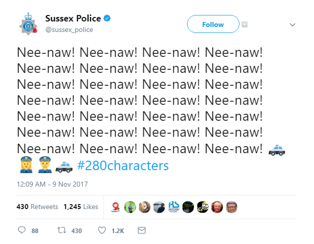Sussex Police tweet